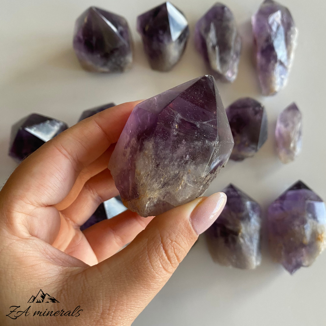 Part-Polished Amethyst Quartz (x15) 1.4kg RTS15