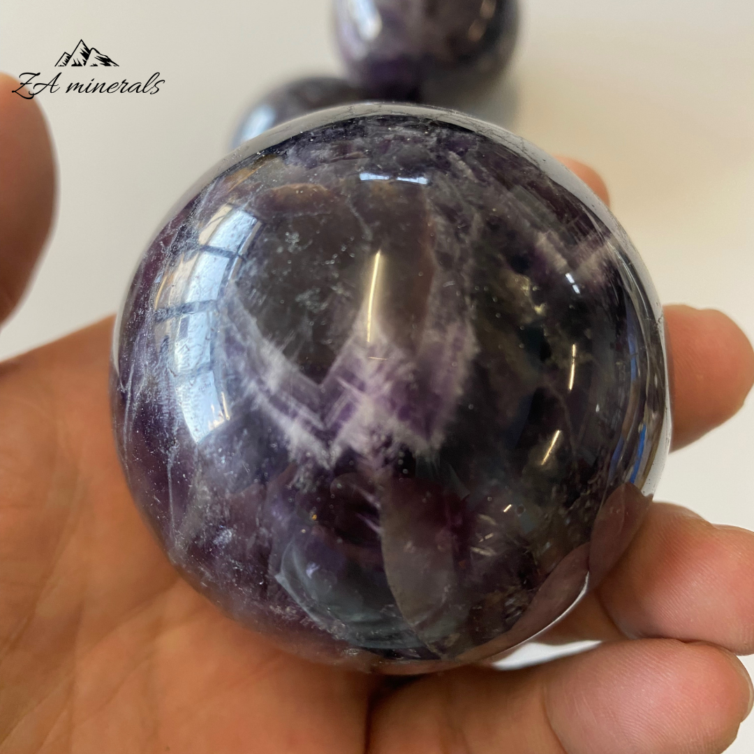 Polished Chevron Amethyst Spheres 1kg