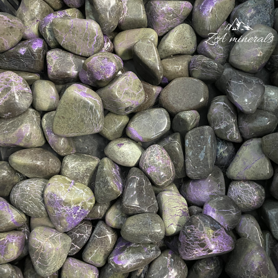 Polished Stichtite Serpentine 'Atlantisite' freeforms 15kg CL6