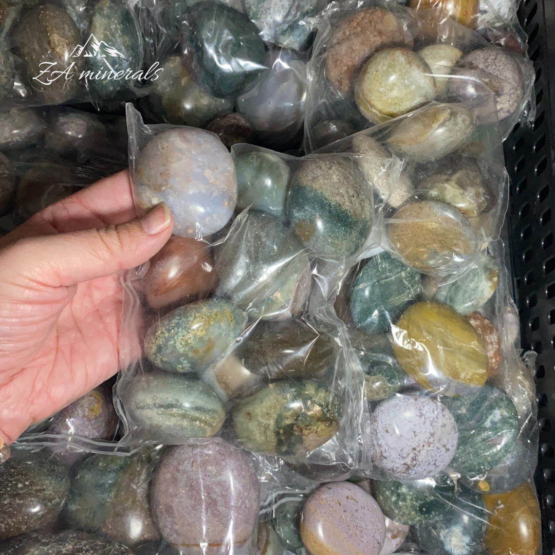 Polished Ocean Jasper Palmstones 1kg