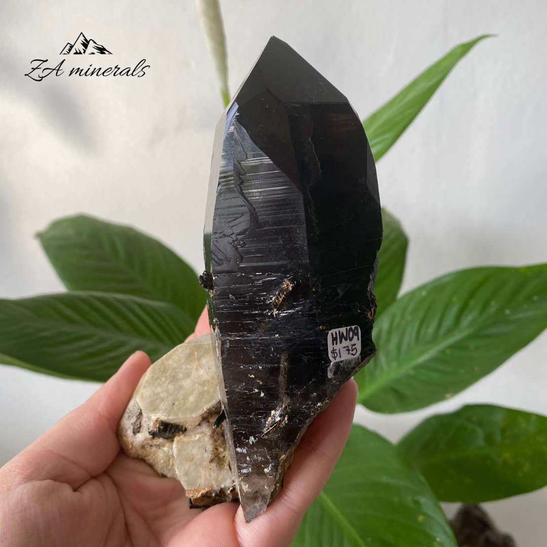 Smoky Quartz with Feldspar & Aegirine 427g HW09