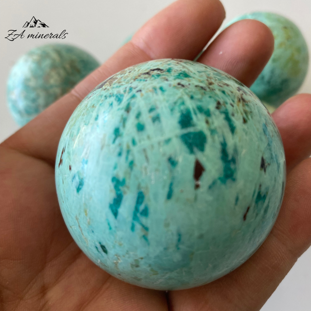 Polished Chrysocolla Spheres 1kg