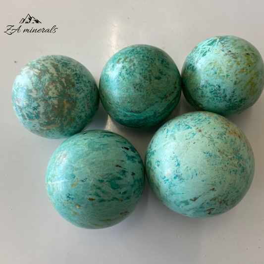 Polished Chrysocolla Spheres 1kg