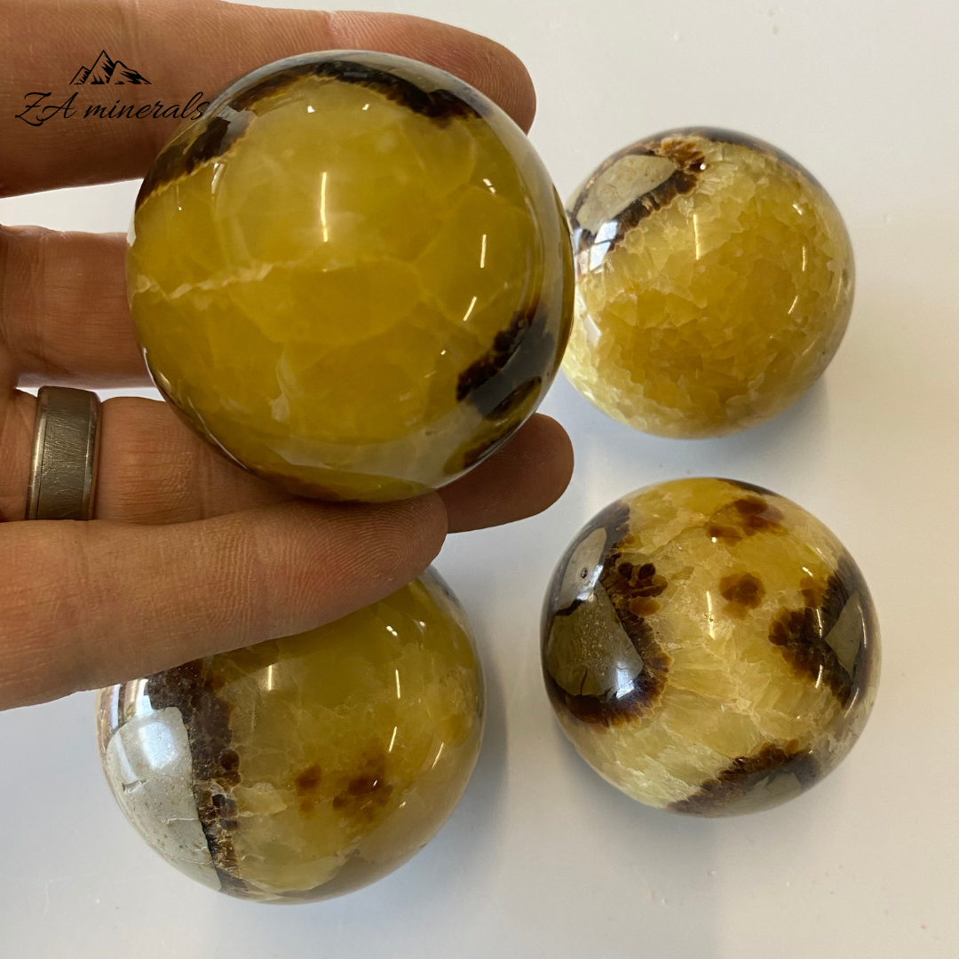 Polished Yellow Septarian Spheres 1kg