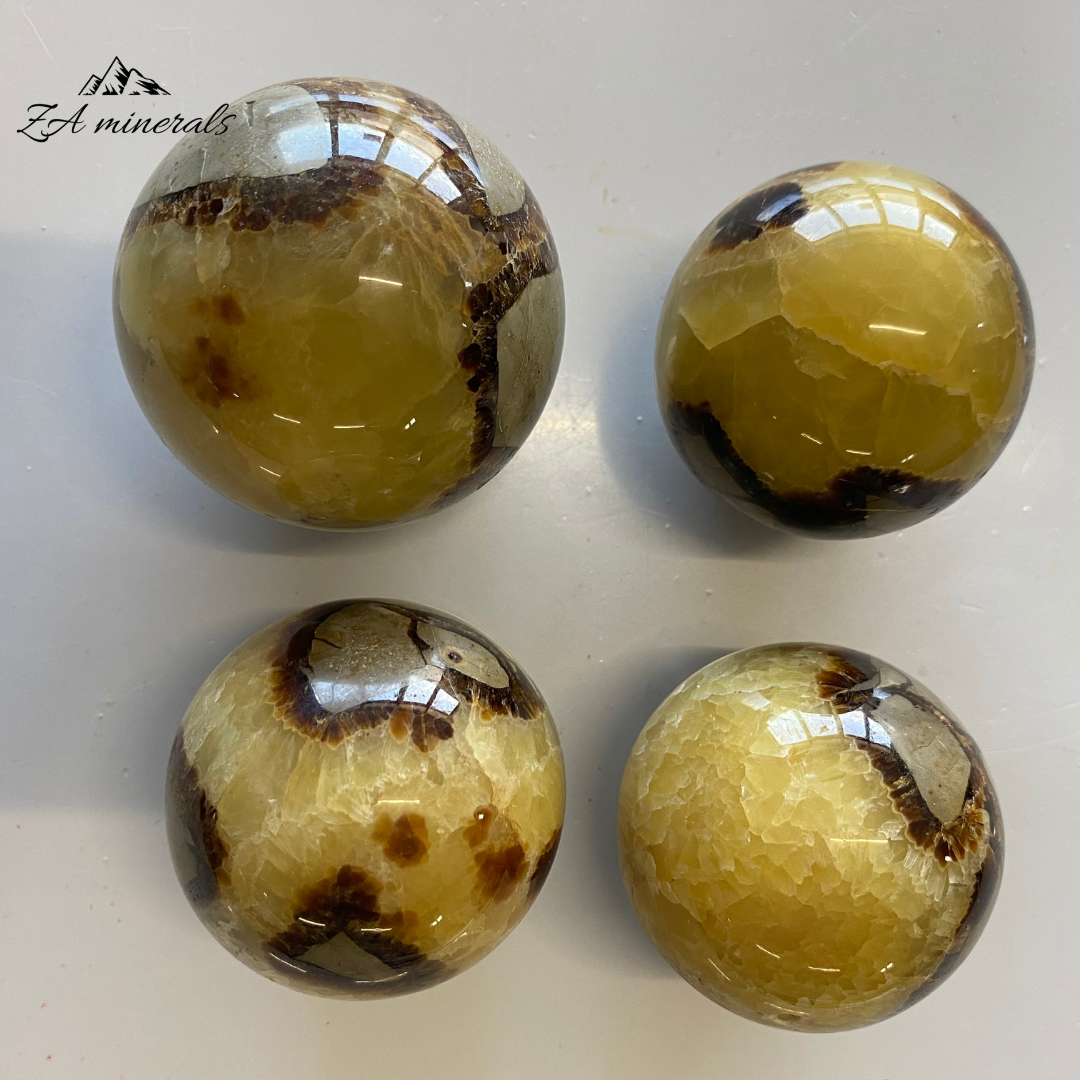 Polished Yellow Septarian Spheres 1kg