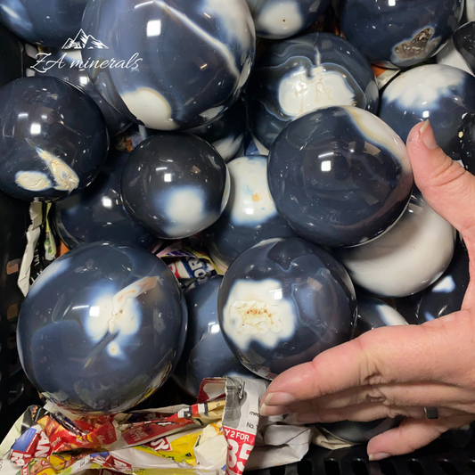 Polished Orca Agate Spheres  1kg