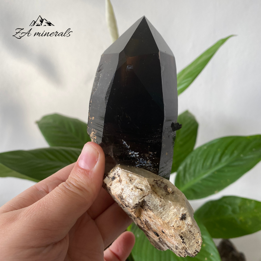 Smoky Quartz with Feldspar & Aegirine 427g HW09