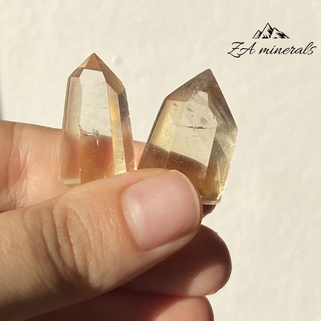 Polished Citrine Mini Tower Pair 0.014kg IZ19