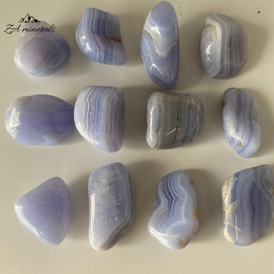 Blue Lace Agate Tumbles (x12) 0.408kg