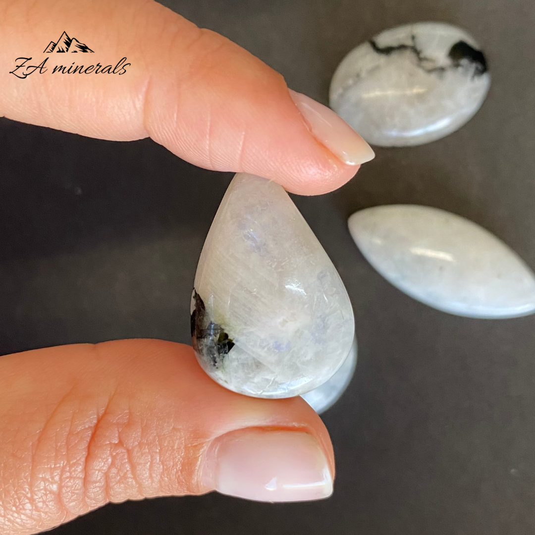 Polished Rainbow Moonstone Cabochon Set (x4) 0.018kg IQ11