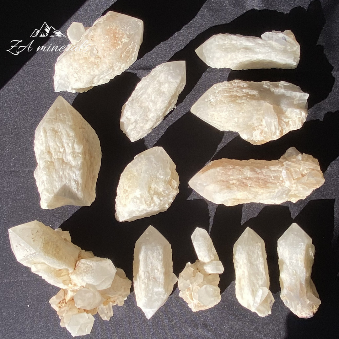 White Quartz ,also known as Candle Quartz, crystal batch 