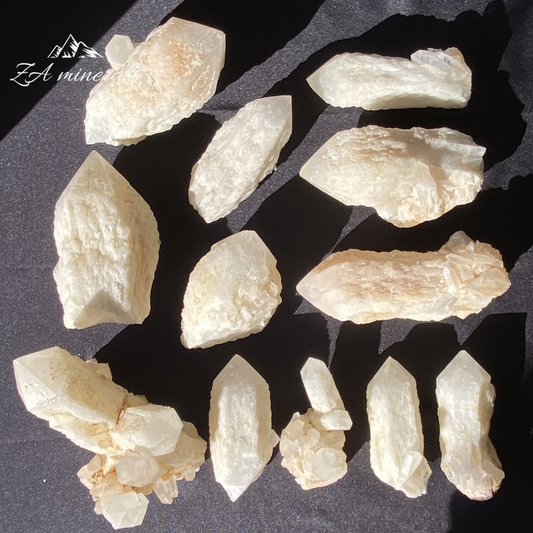 White Quartz ,also known as Candle Quartz, crystal batch 