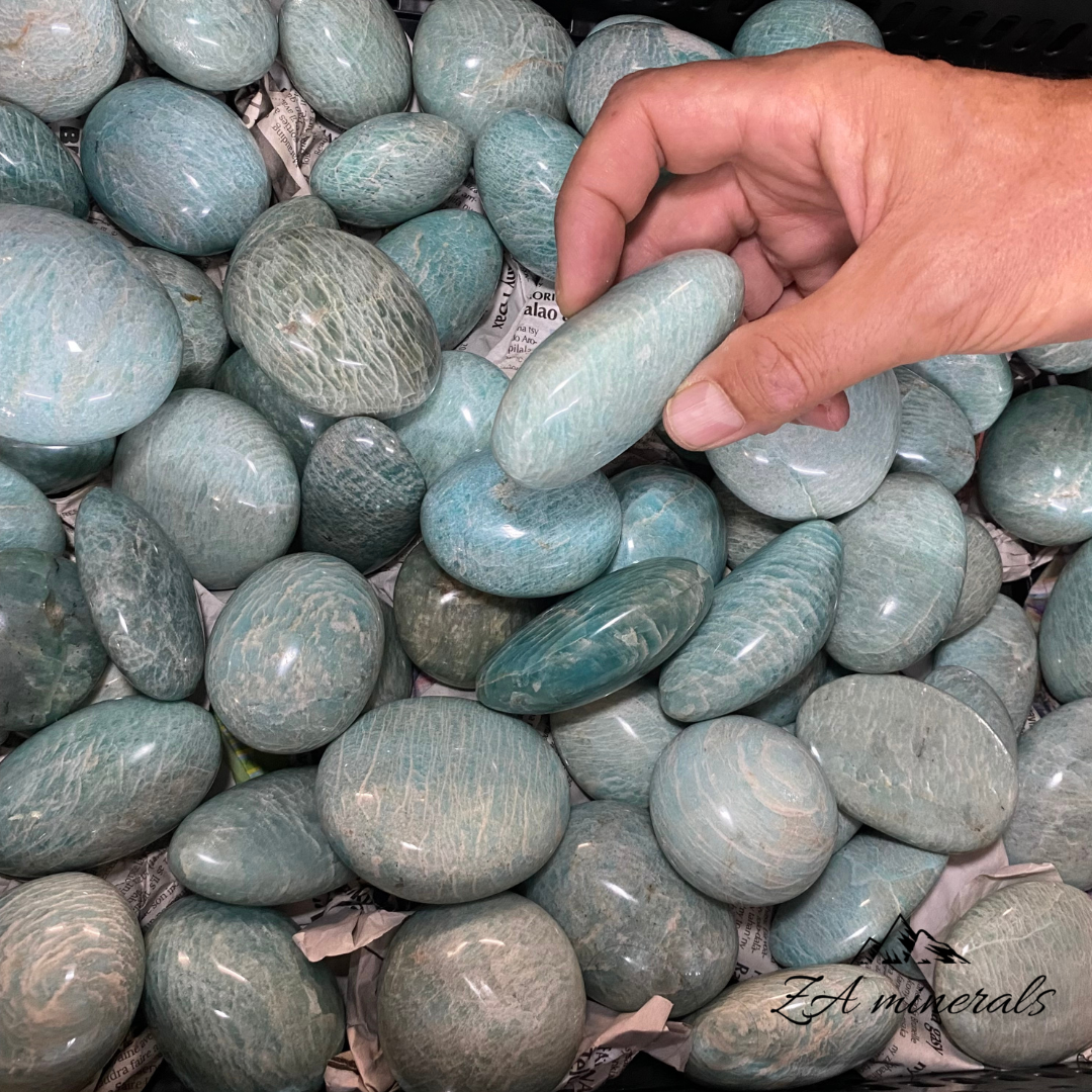 Polished Amazonite Palmstones 1kg