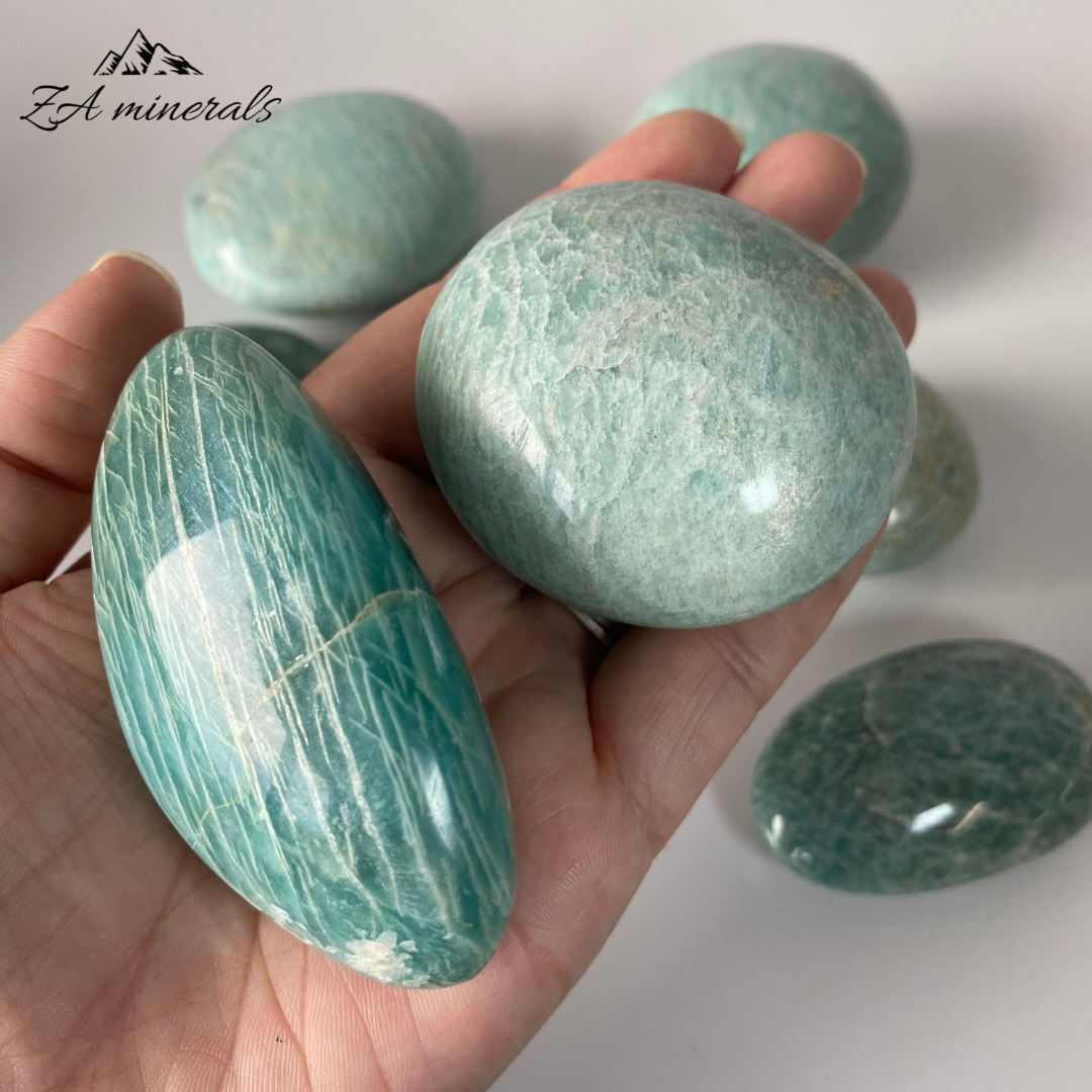 Polished Amazonite Palmstones 1kg