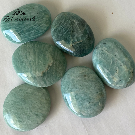 Polished Amazonite pebbles (x6) 0.120kg GB17