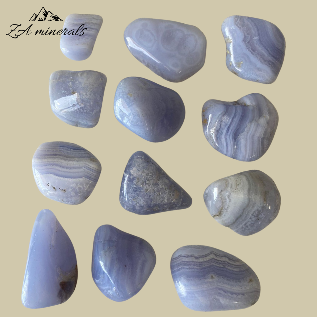 Blue Lace Agate Tumbles (x12) 0.216kg