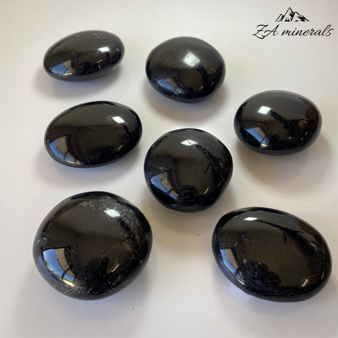 Polished Black Tourmaline Palmstones 1kg