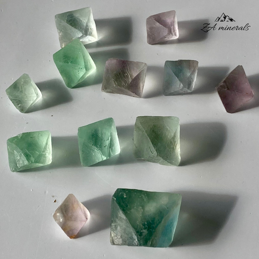 Fluorite Octahedrons (x12) 0.079kg IM5