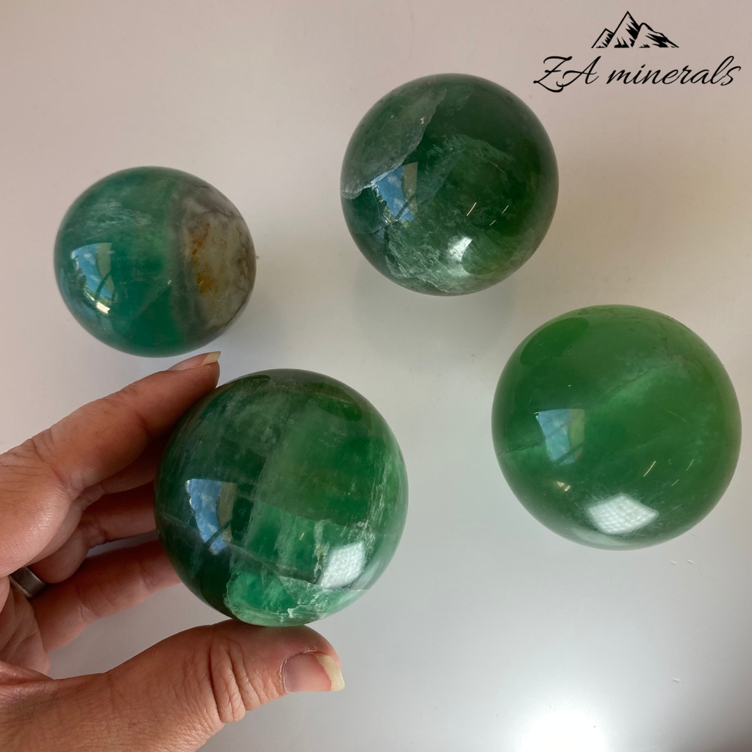 Polished Fluorite Spheres (x4) 1.122kg