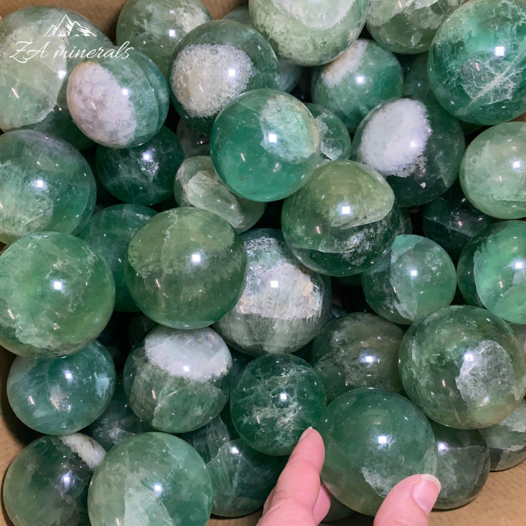 Polished Fluorite Spheres (x4) 1.122kg