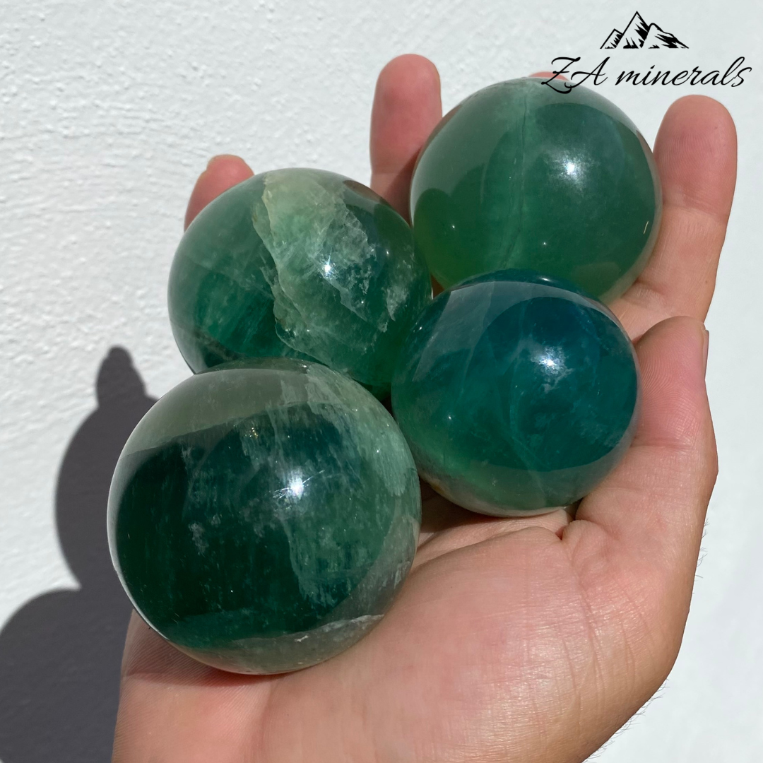 Polished Fluorite Spheres (x4) 1.122kg