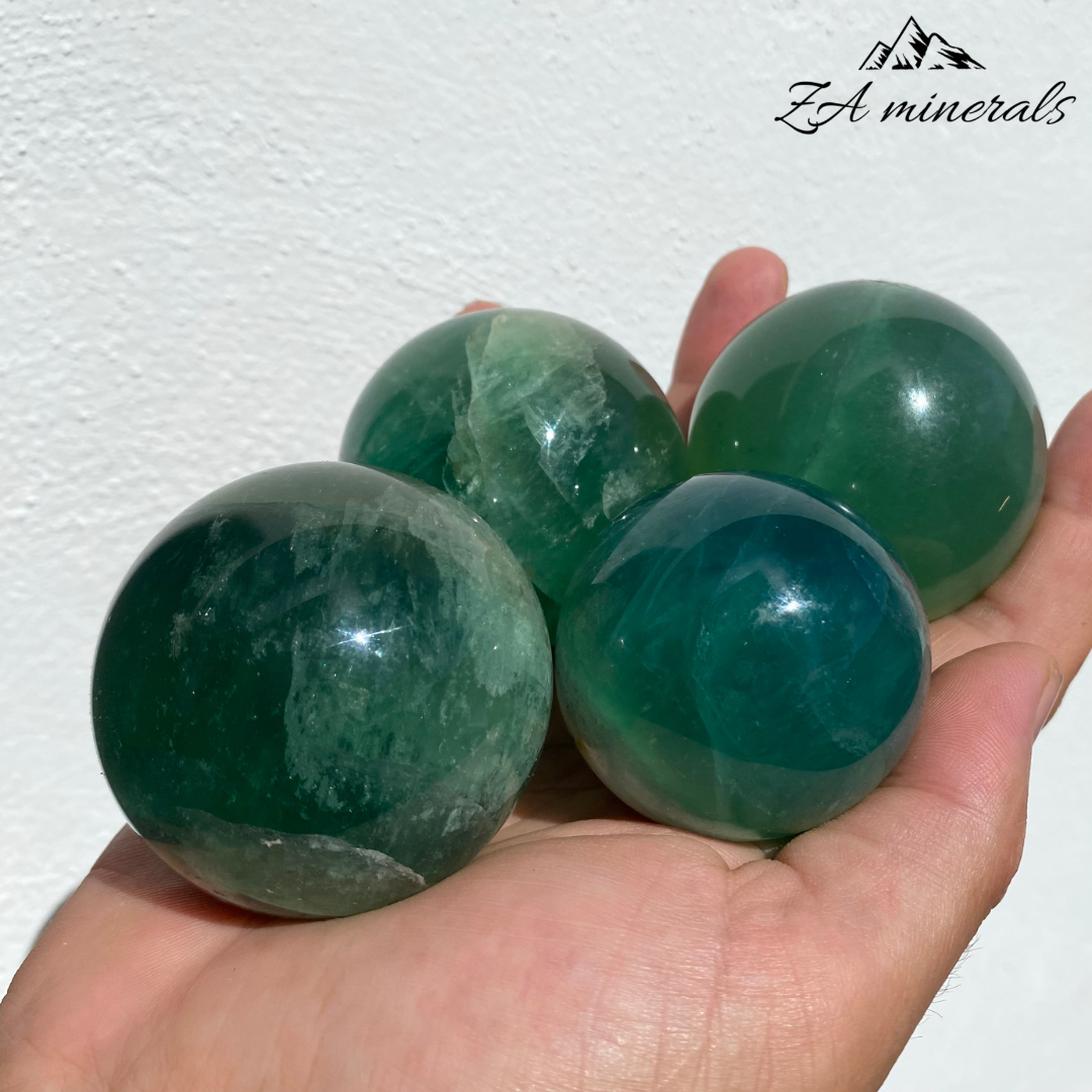 Polished Fluorite Spheres (x4) 1.122kg