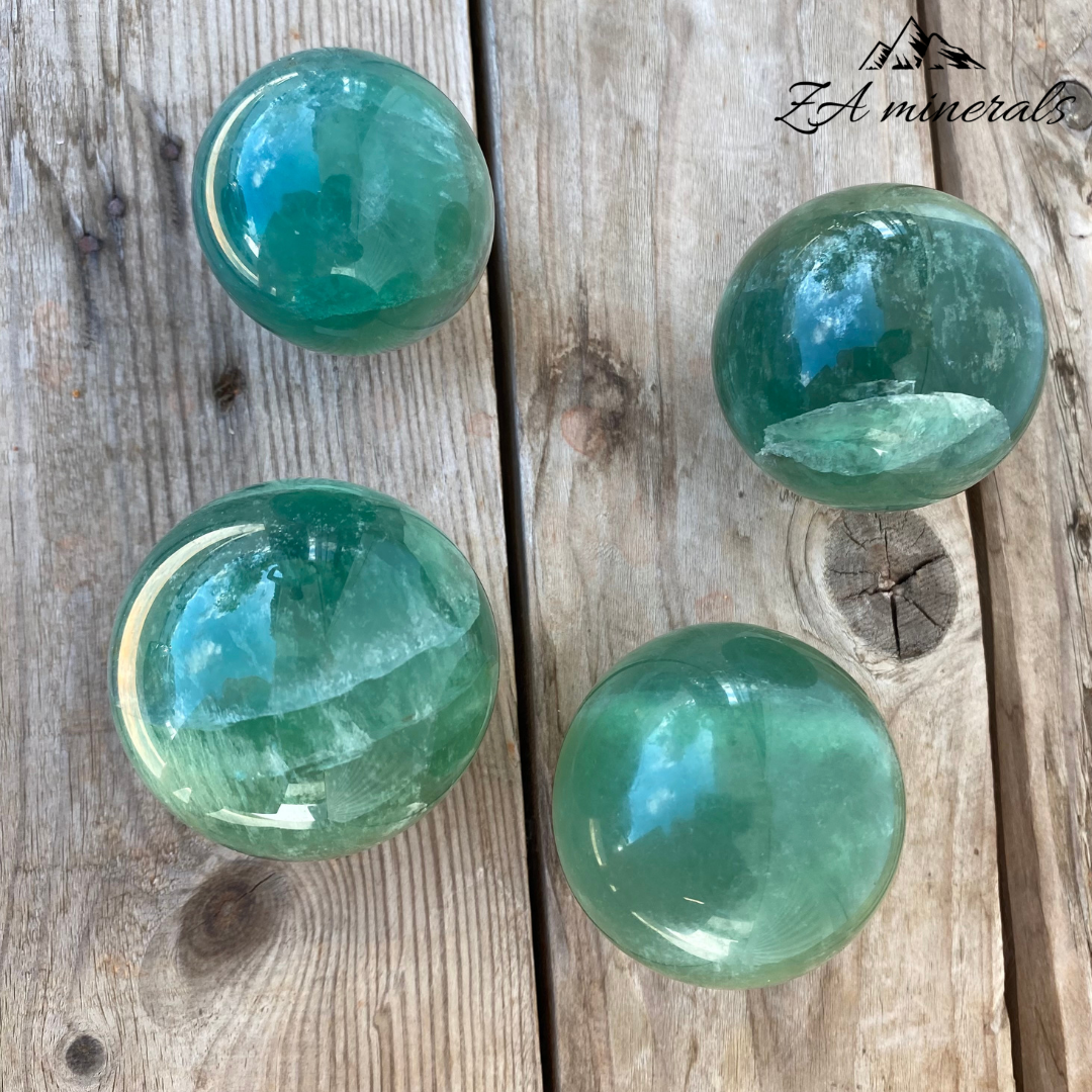 Polished Fluorite Spheres (x4) 1.122kg