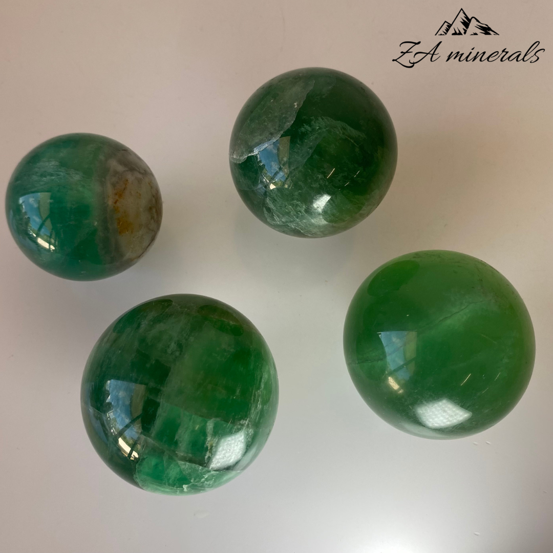 Polished Fluorite Spheres (x4) 1.122kg