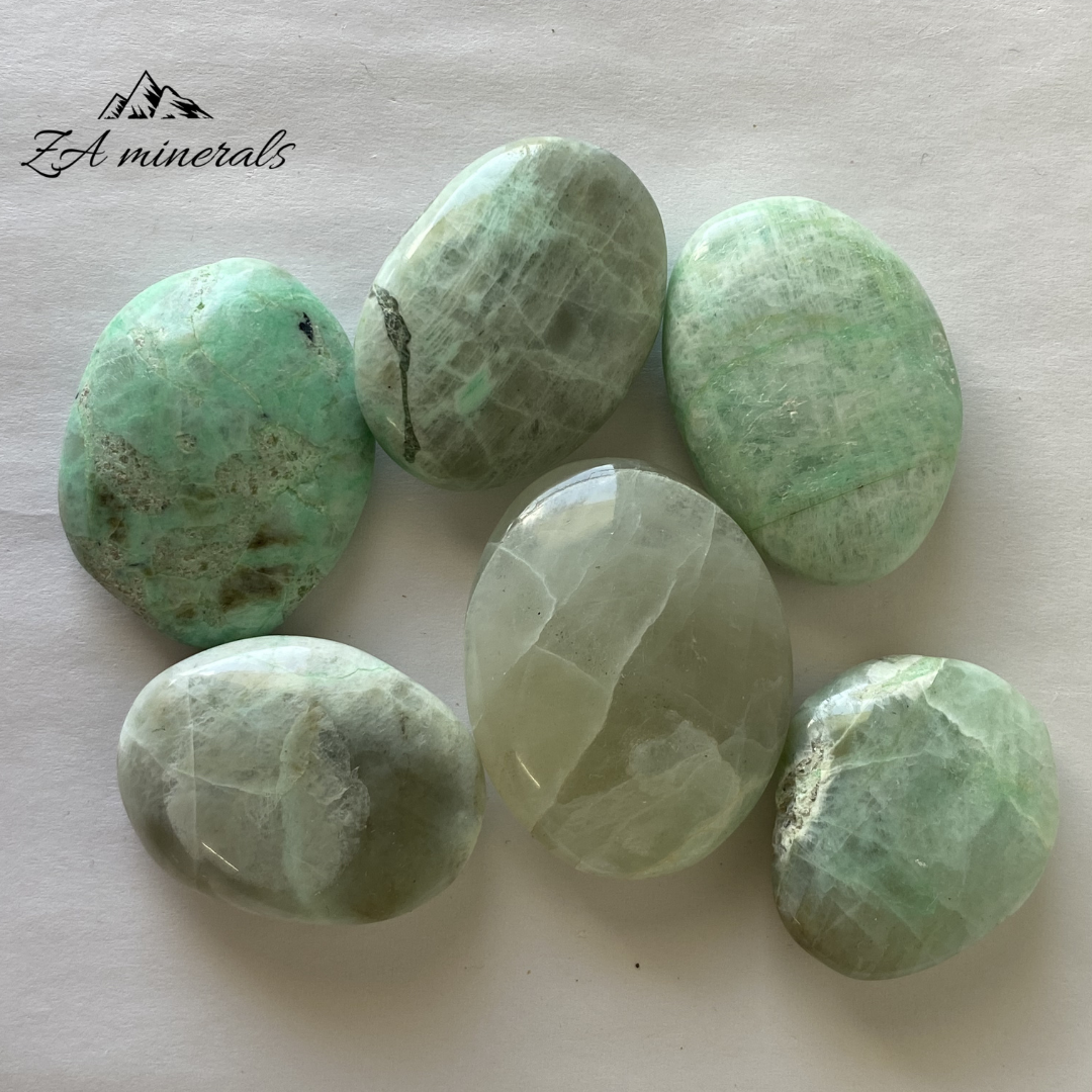 Polished Garnierite Small Palmstones (x6) 0.150kg GB26