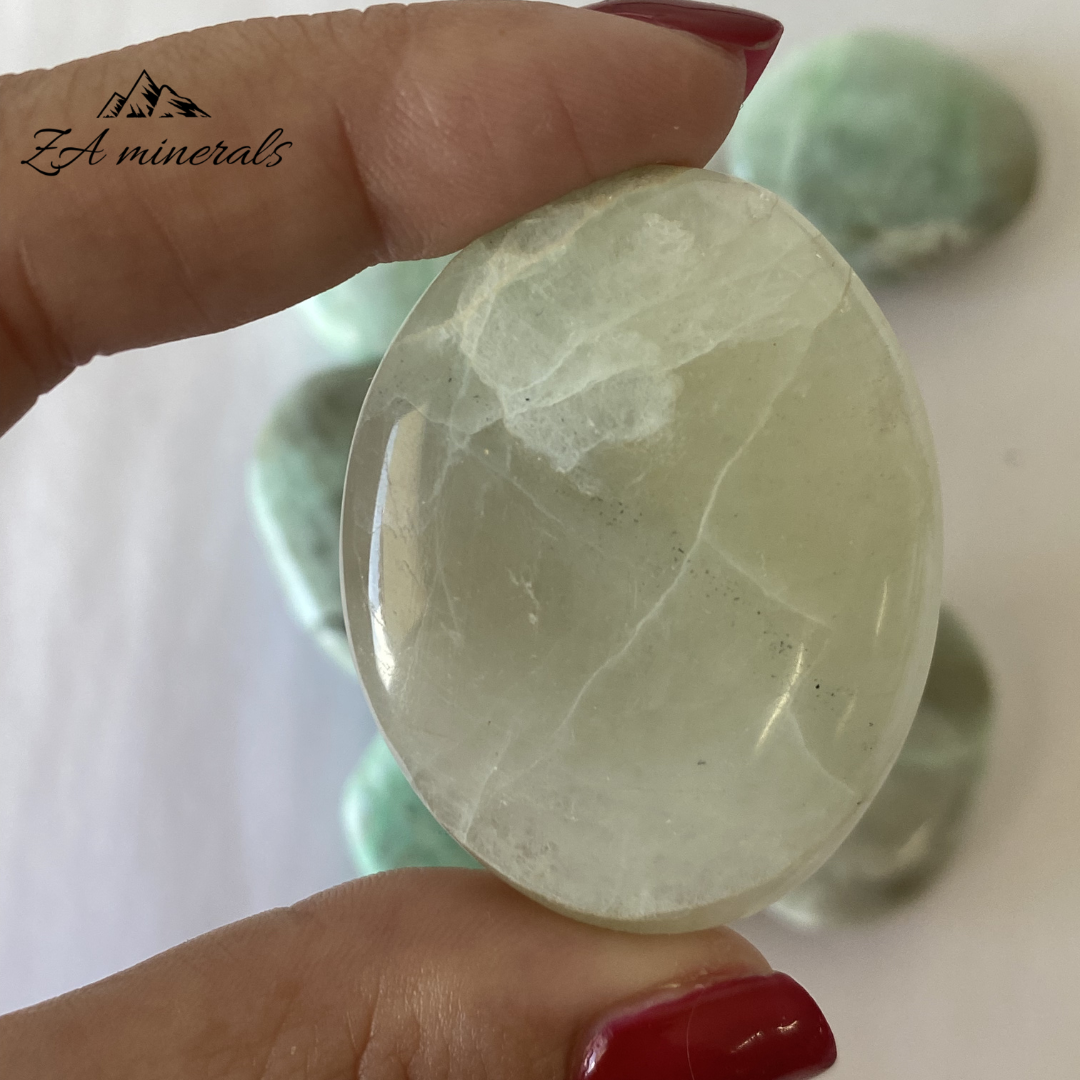 Polished Garnierite Small Palmstones (x6) 0.150kg GB26