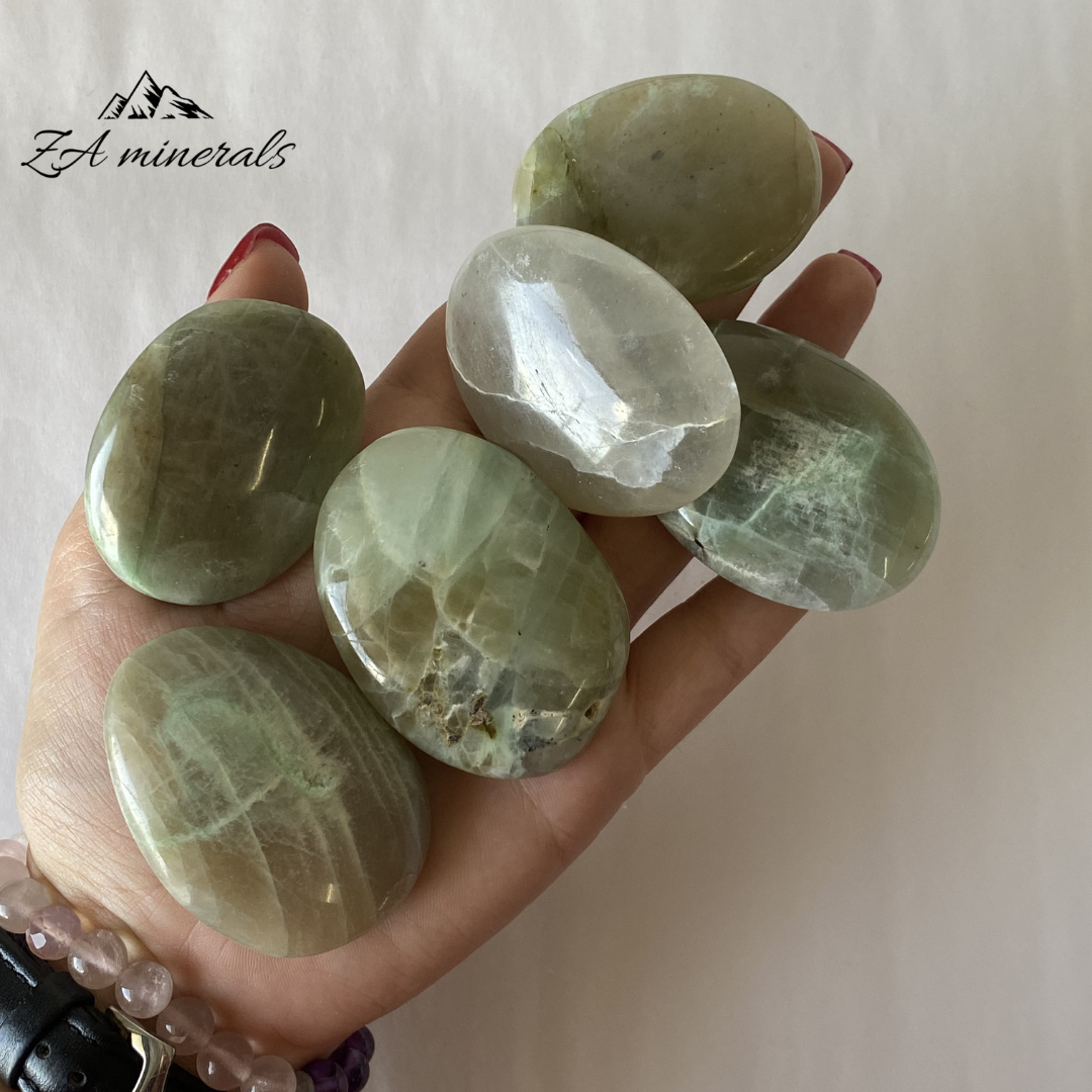 Polished Garnierite Palmstones (x6) 0.270kg GB27