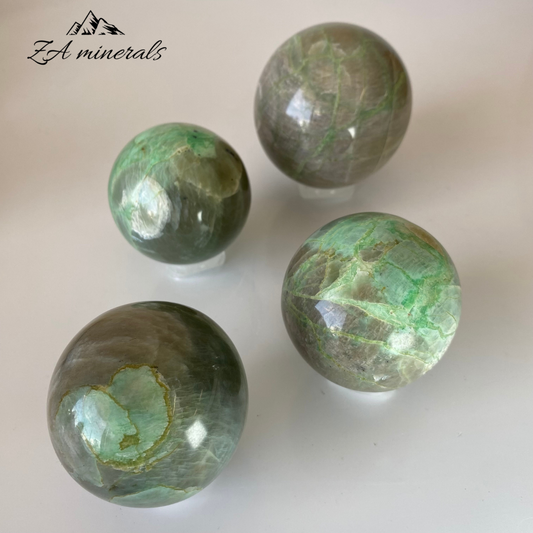 Polished Garnierite Spheres (x4) 1.152kg