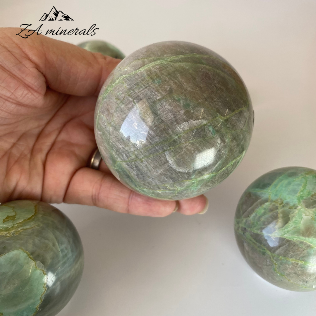 Polished Garnierite Spheres (x4) 1.152kg