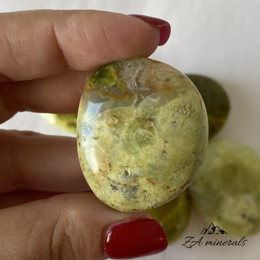 Polished Green Opal Small Palmstones (x6) 0.150kg GB22