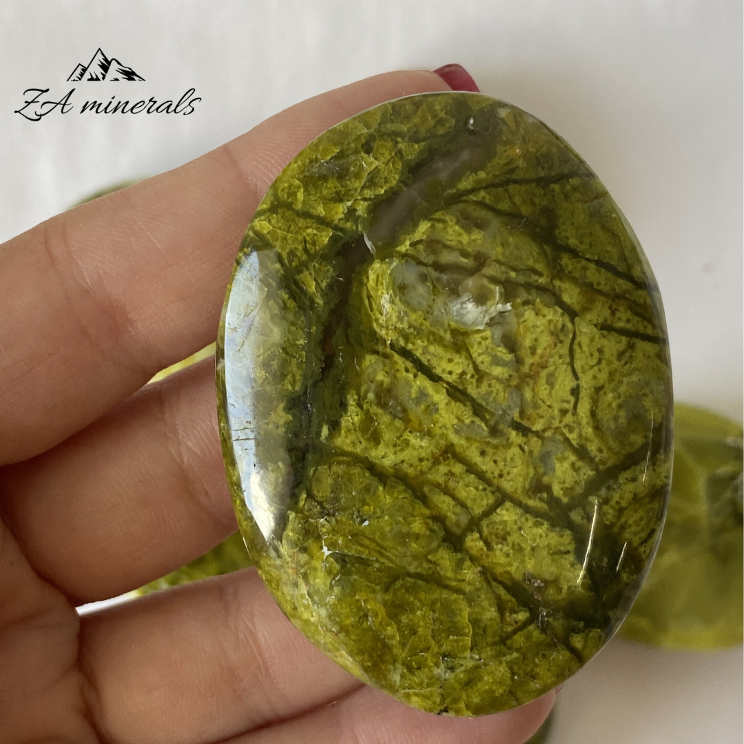 Polished Green Opal Palmstones (x6) 0.250kg GB23