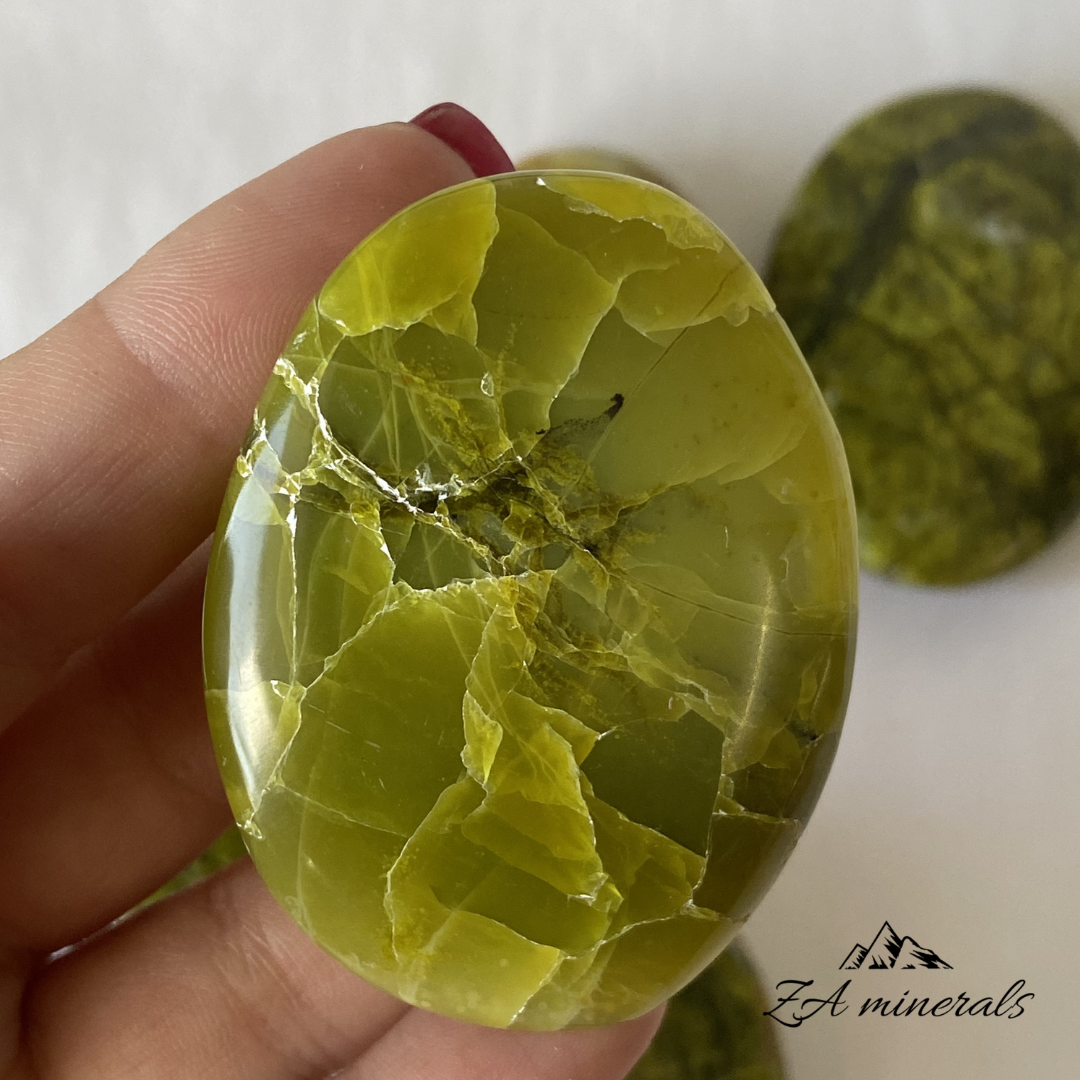 Polished Green Opal Palmstones (x6) 0.250kg GB23