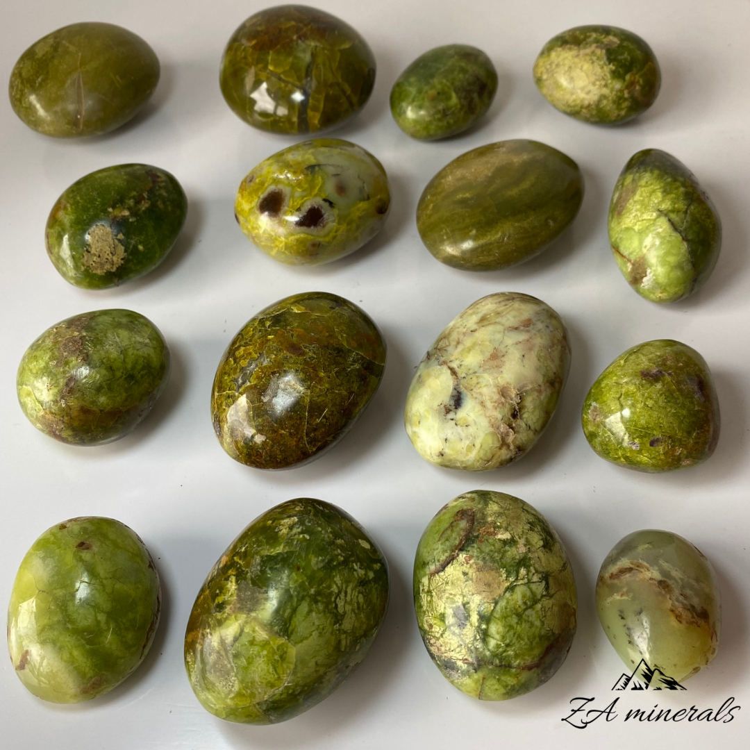 Polished Green Opal Palmstones 1kg