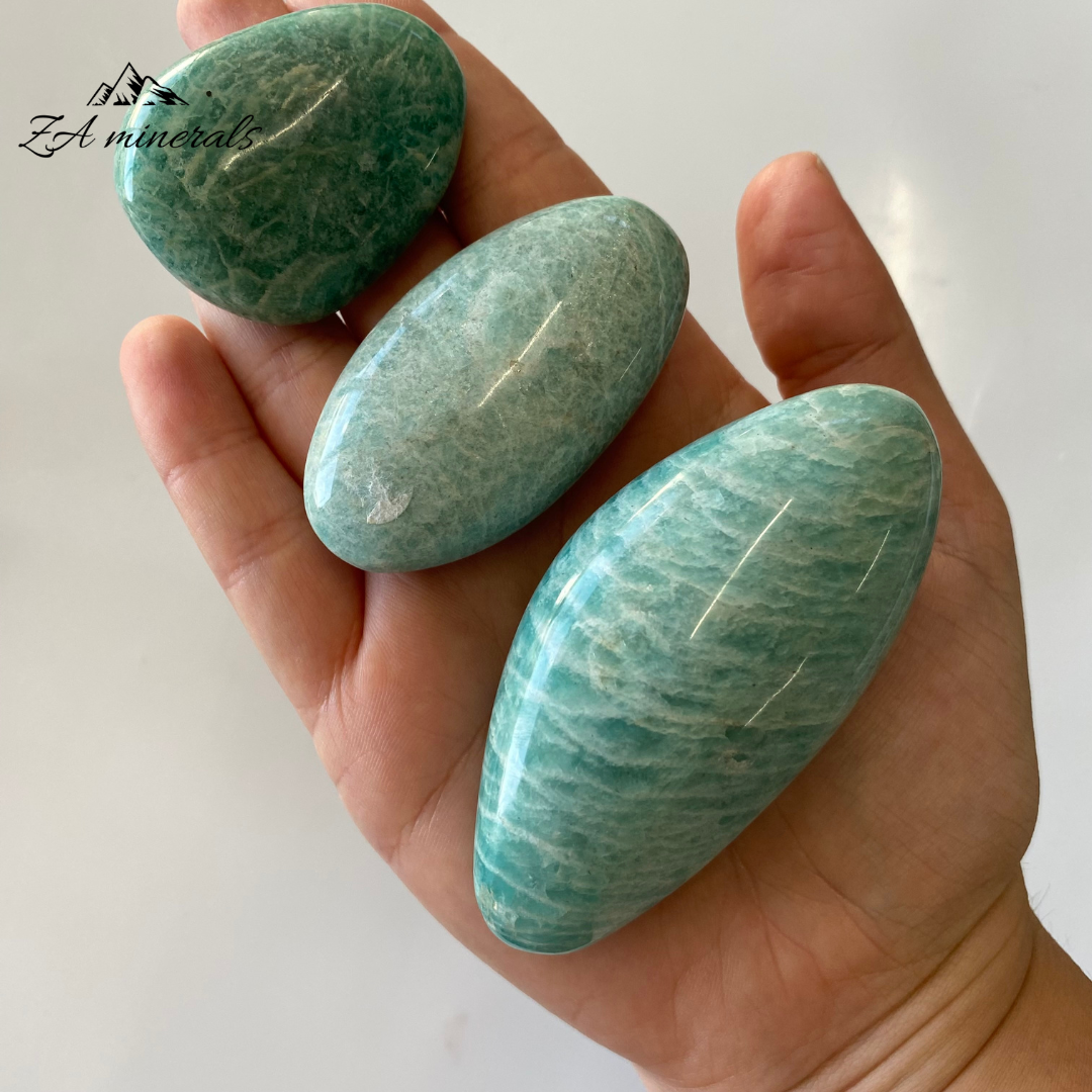 Polished Amazonite Palmstones IQ5