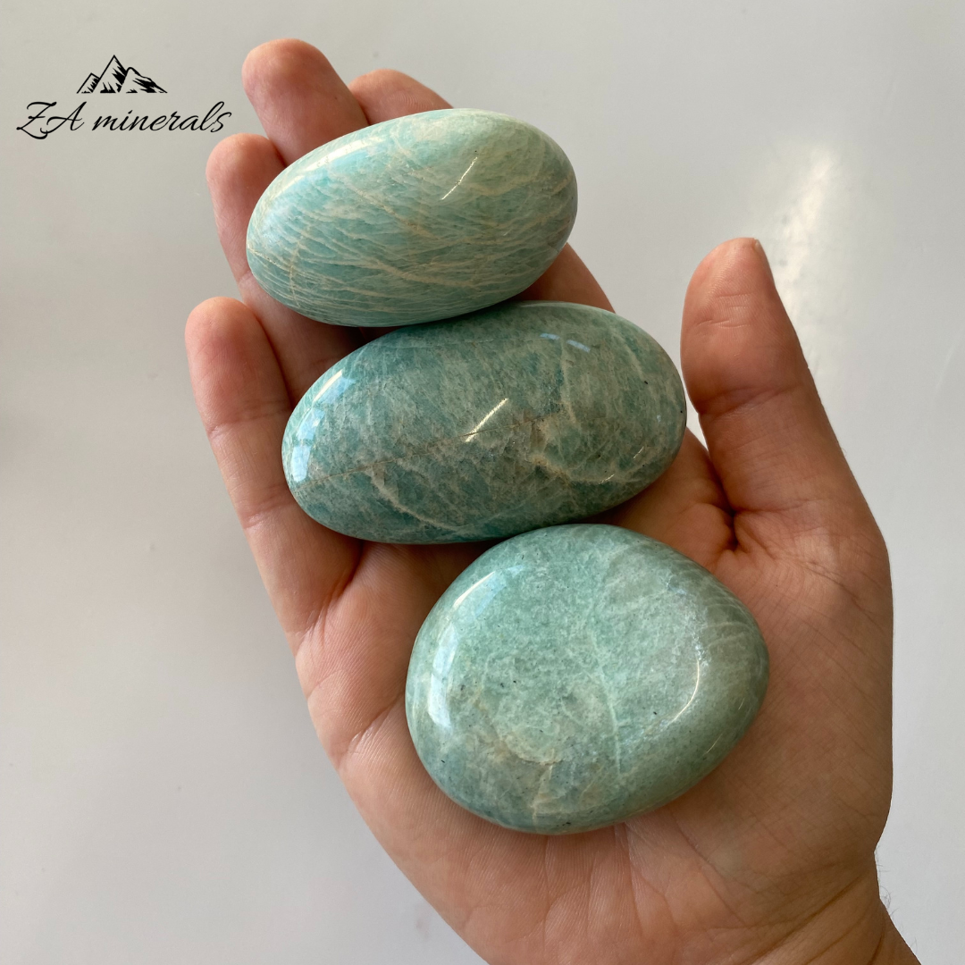 Polished Amazonite Palmstones IQ5