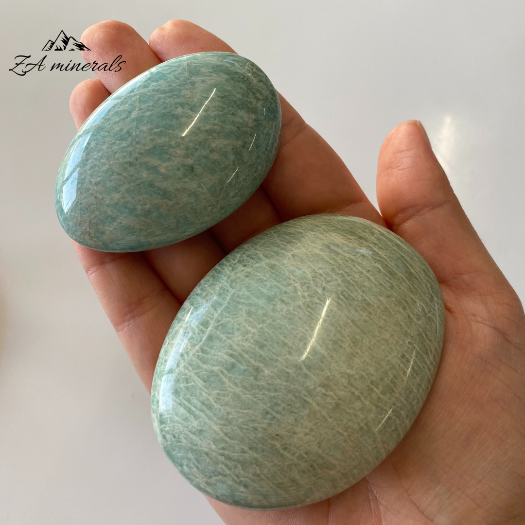 Polished Amazonite Palmstones IQ5