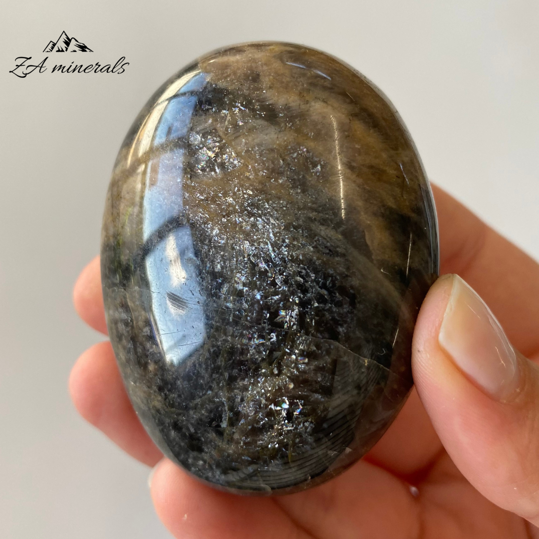 Polished Black 'Moonstone' Feldspar IQ8