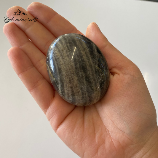 Polished Black 'Moonstone' Feldspar IQ8