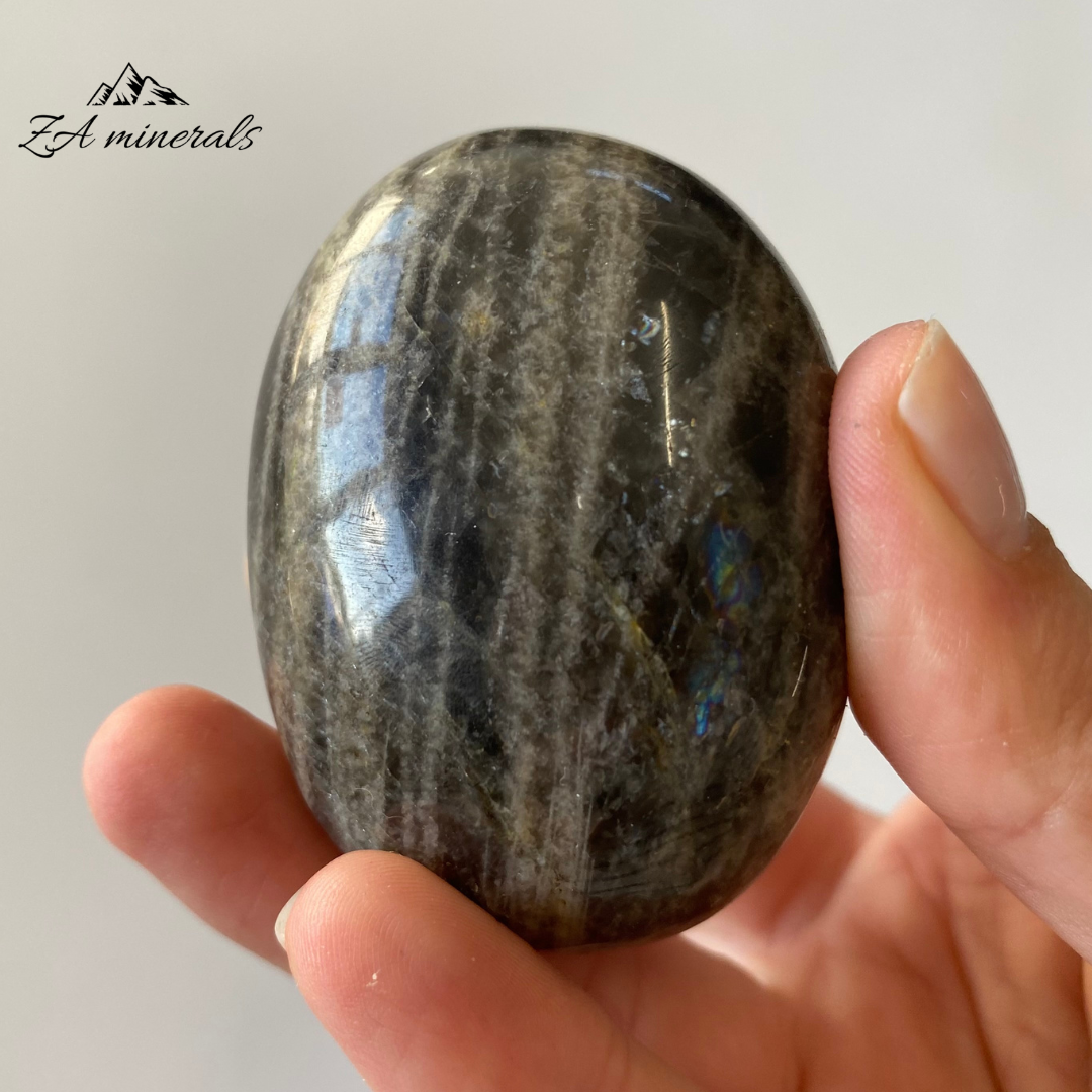 Polished Black 'Moonstone' Feldspar IQ8