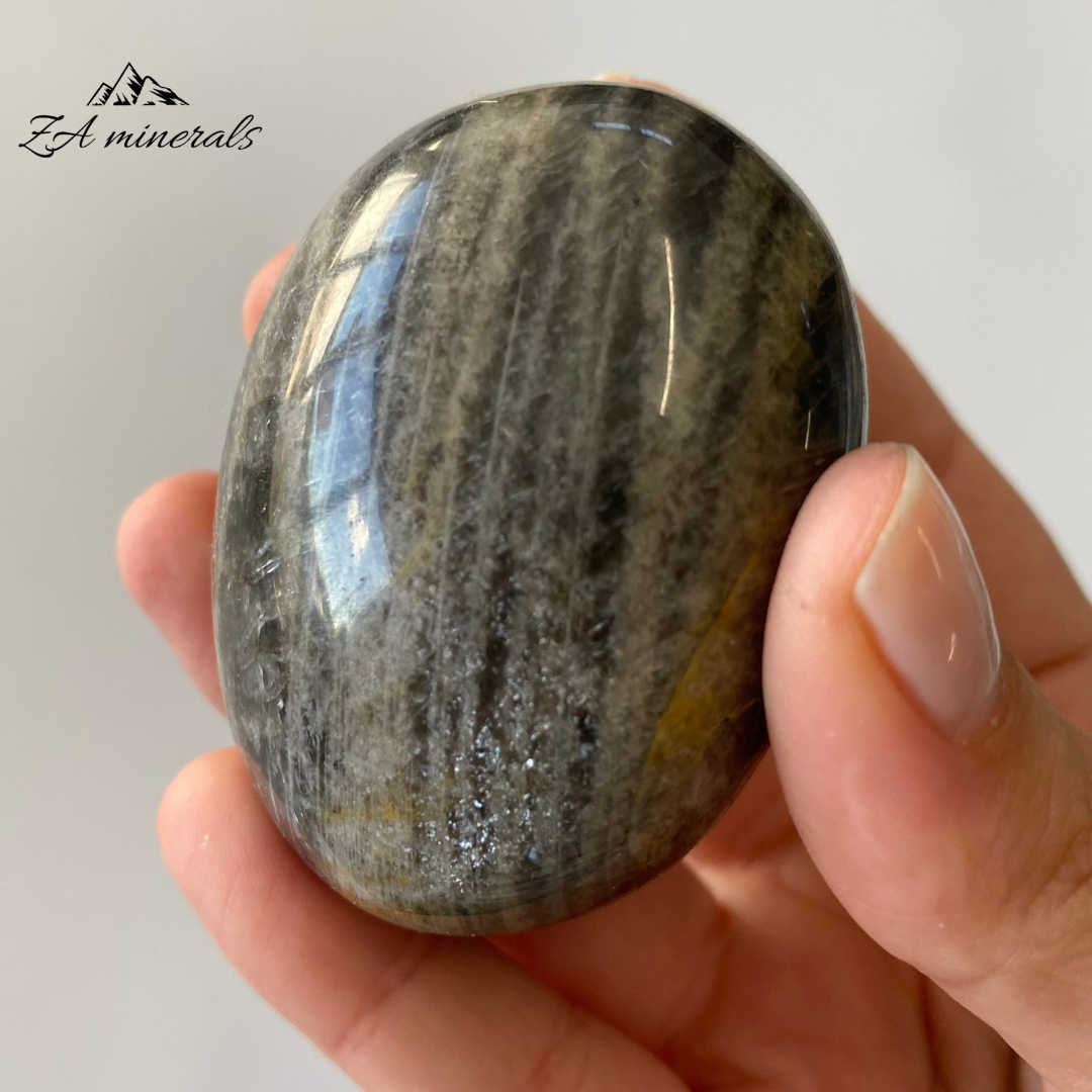 Polished Black 'Moonstone' Feldspar IQ8