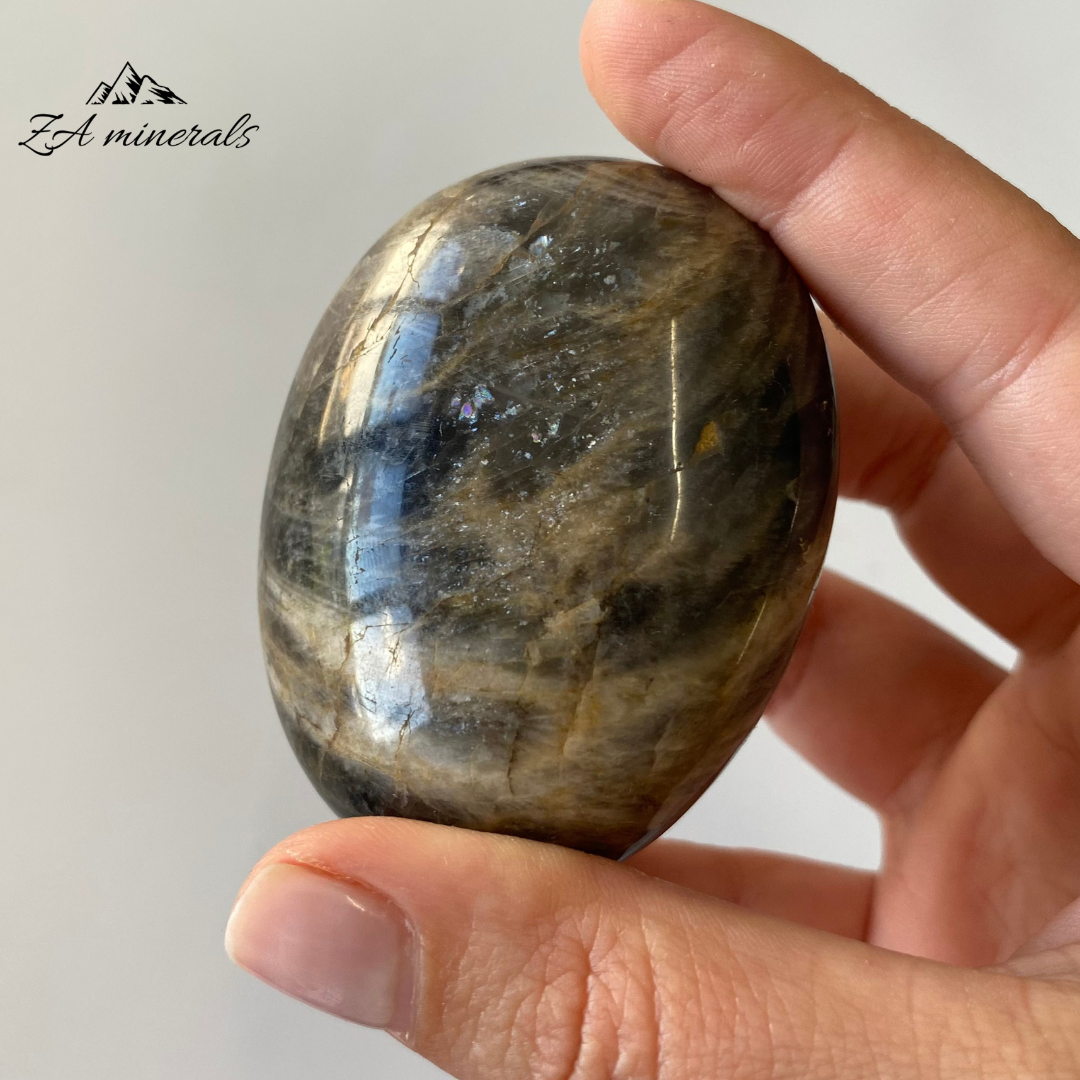 Polished Black 'Moonstone' Feldspar IQ8