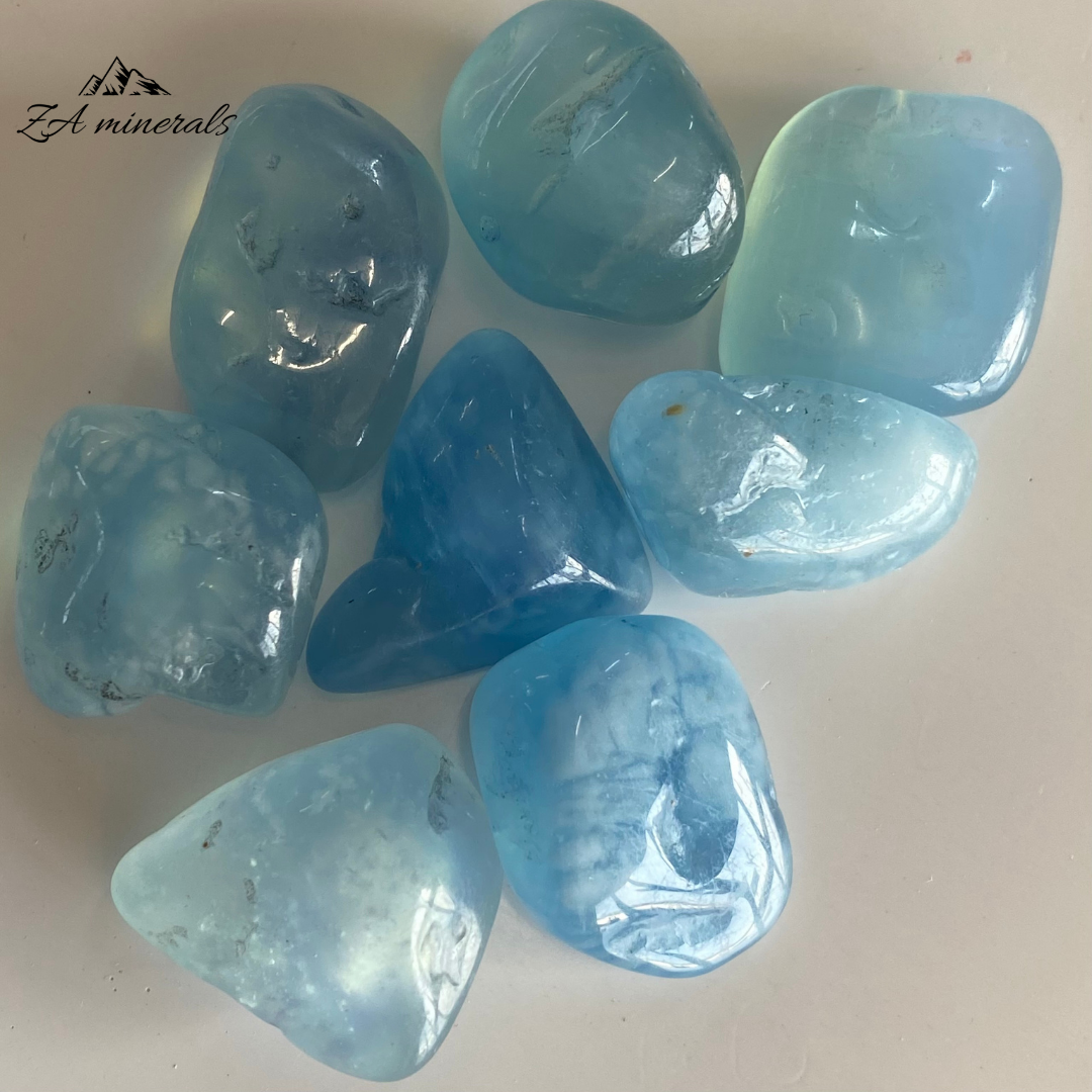 Polished Aquamarine Tumbles (x2) 0.020kg IS9