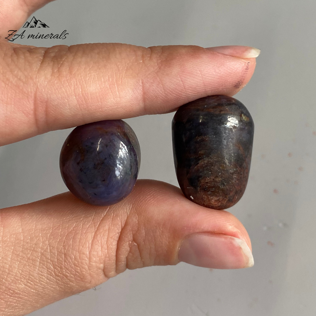 Polished Star Corundum Tumbles (x2) 0.022kg IS12