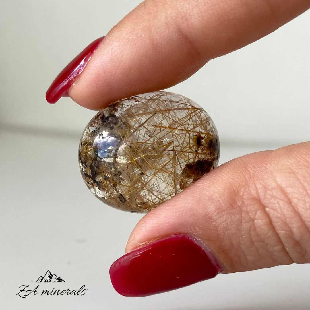 Polished Rutilated Quartz Cabochon 0.007kg