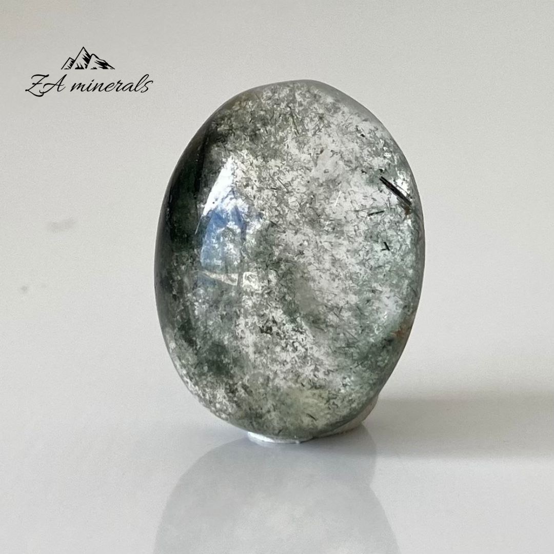 Polished Chlorite Included Quartz Cabochon 0.006kg