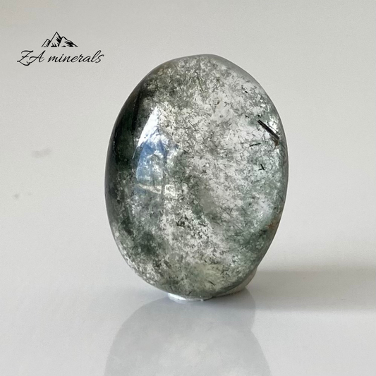 Polished Chlorite Included Quartz Cabochon 0.006kg